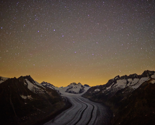 Aletschgletscher bei Nacht