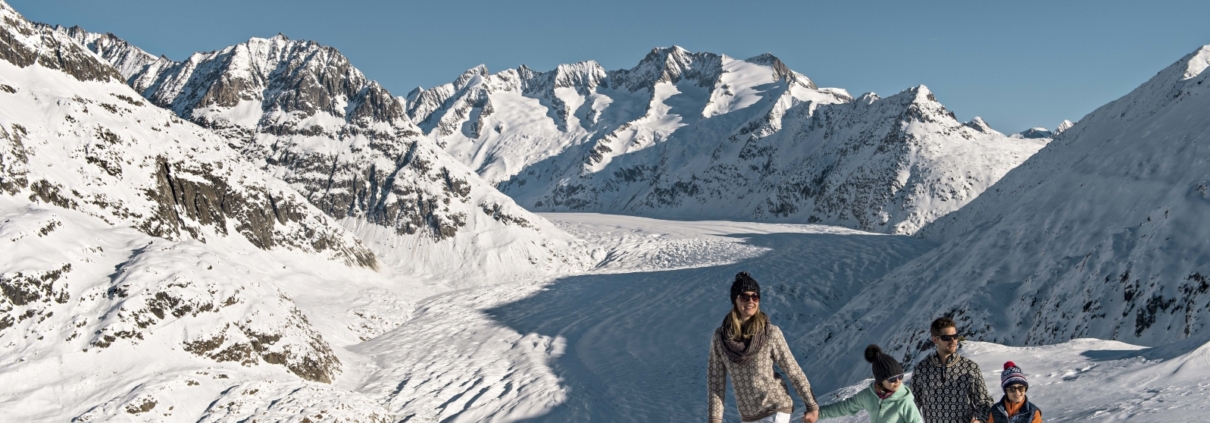 Winterwandern am Aletschgletscher